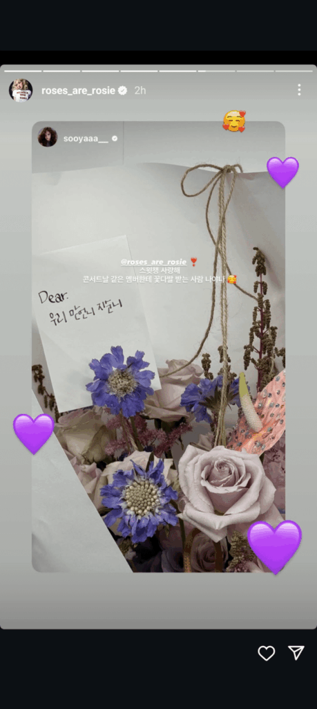 250706 تحديث قصة Rosé IG