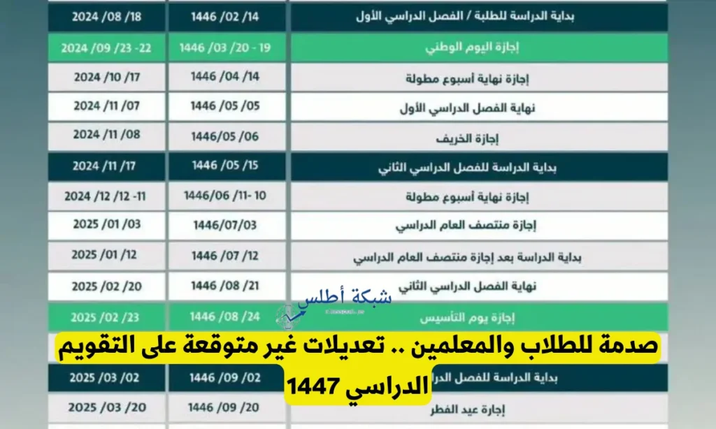 تغييرات مفاجئة في التقويم الدراسي 1447 تربك الطلاب والمعلمين