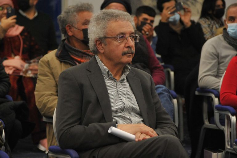 من الأمسية الشعرية للشاعر إبراهيم نصر الله في حفل إشهار مجموعة أعماله الشعرية. الجزيرة . مؤسسة شومان . (1)