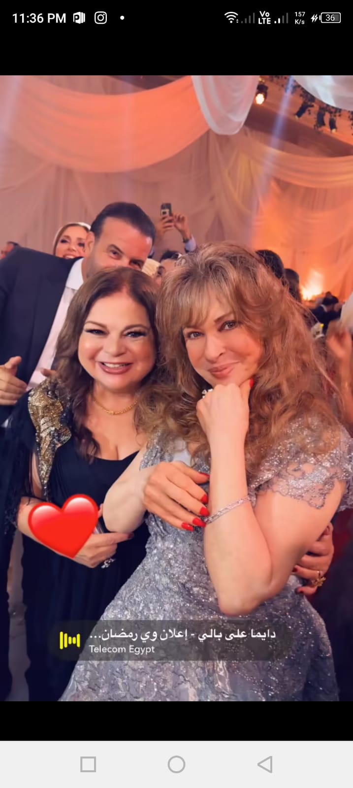 بوسى شلبى تكشف عن صور نجوم الفن فى حفل زفاف حفيدة فيروز شقيقة نيللى (6)