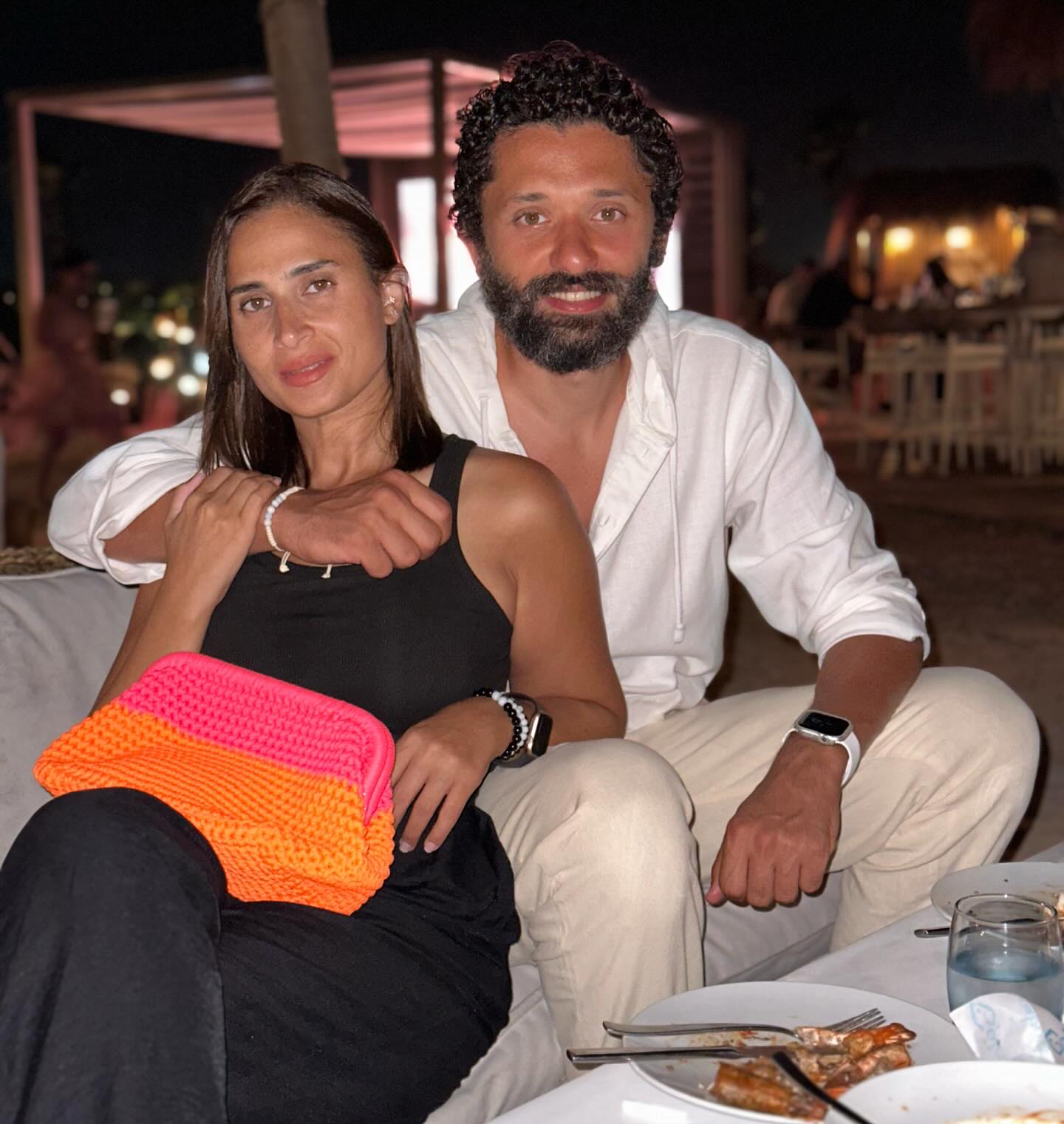  كريم عبد العزيز وزوجته آن الرفاعي