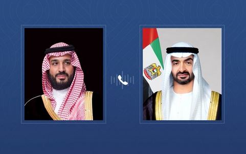 رئيس الدولة وولي عهد السعودية يبحثان هاتفياً العلاقات الأخوية والجهود المبذولة تجاه التطورات في المنطقة