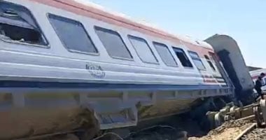 انقلاب عربة قطار فى الضبعة