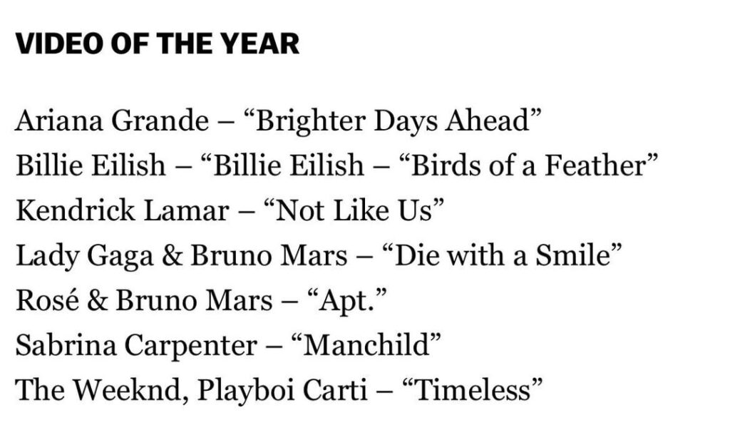 250805 تم ترشيح Jisoo ، Jennie ، Rosé & Lisa في 8 فئات في جوائز MTV Video Music Awards 2025!