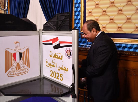 الرئيس عبد الفتاح السيسى يدلى بصوته