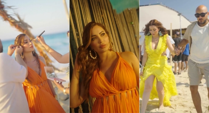 نسرين طافش في كواليس كليب روقان