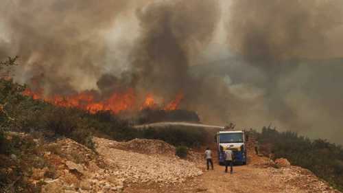 مناطق "الإدارة الذاتية" تشارك في مكافحة حرائق الساحل وريف حماة
