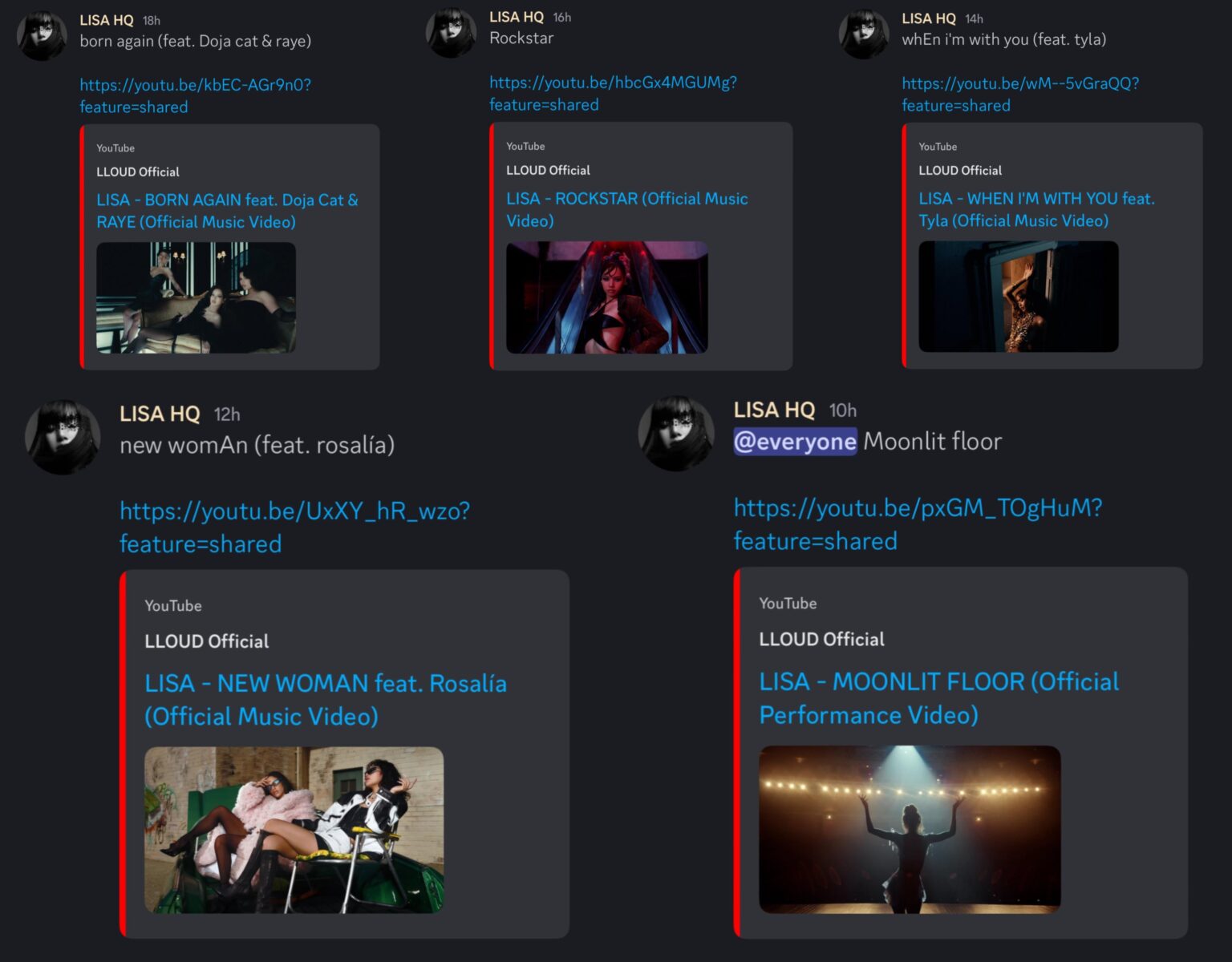 250810 Lisa HQ تثير فيديو Dream Music القادم على خادم Discord الرسمي ليزا