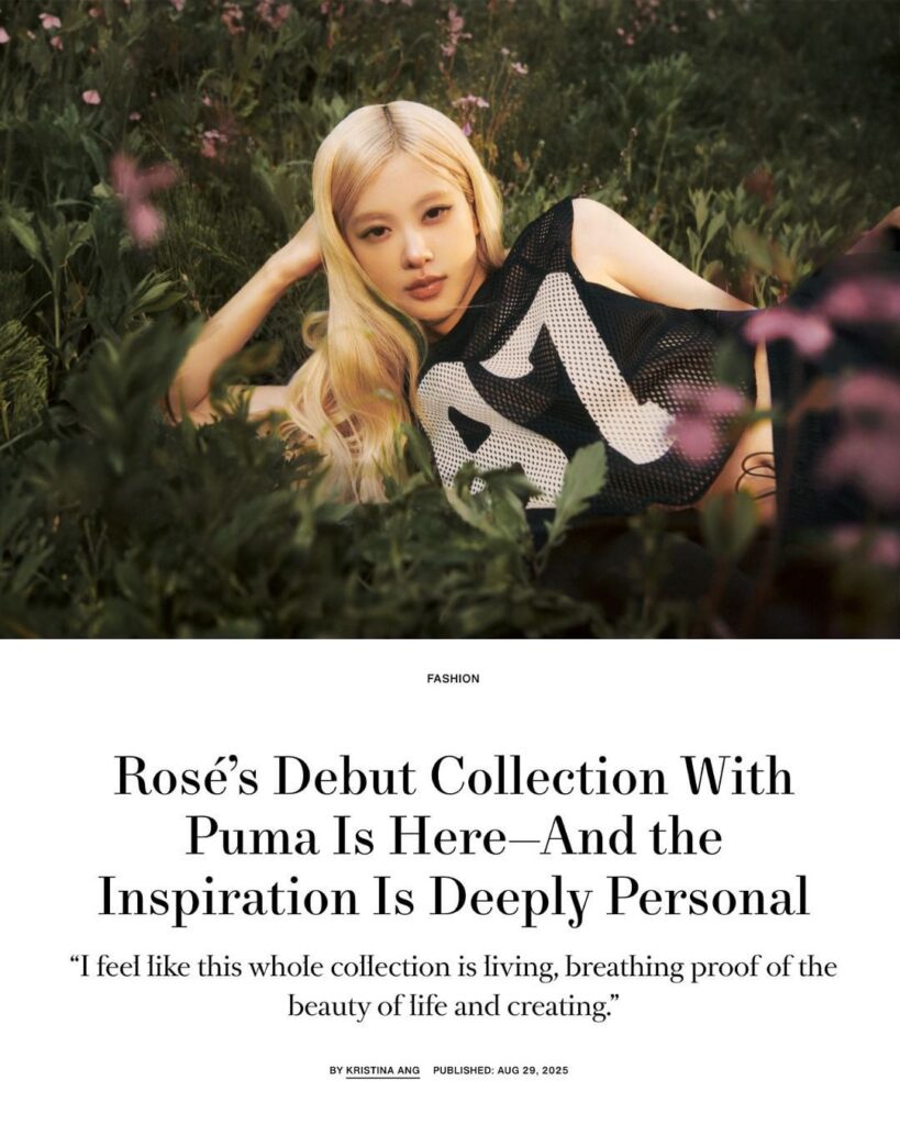 250829 Kristinamichelleang Ig Update w/ Rosé for Puma × Rosé | مجموعة روزي