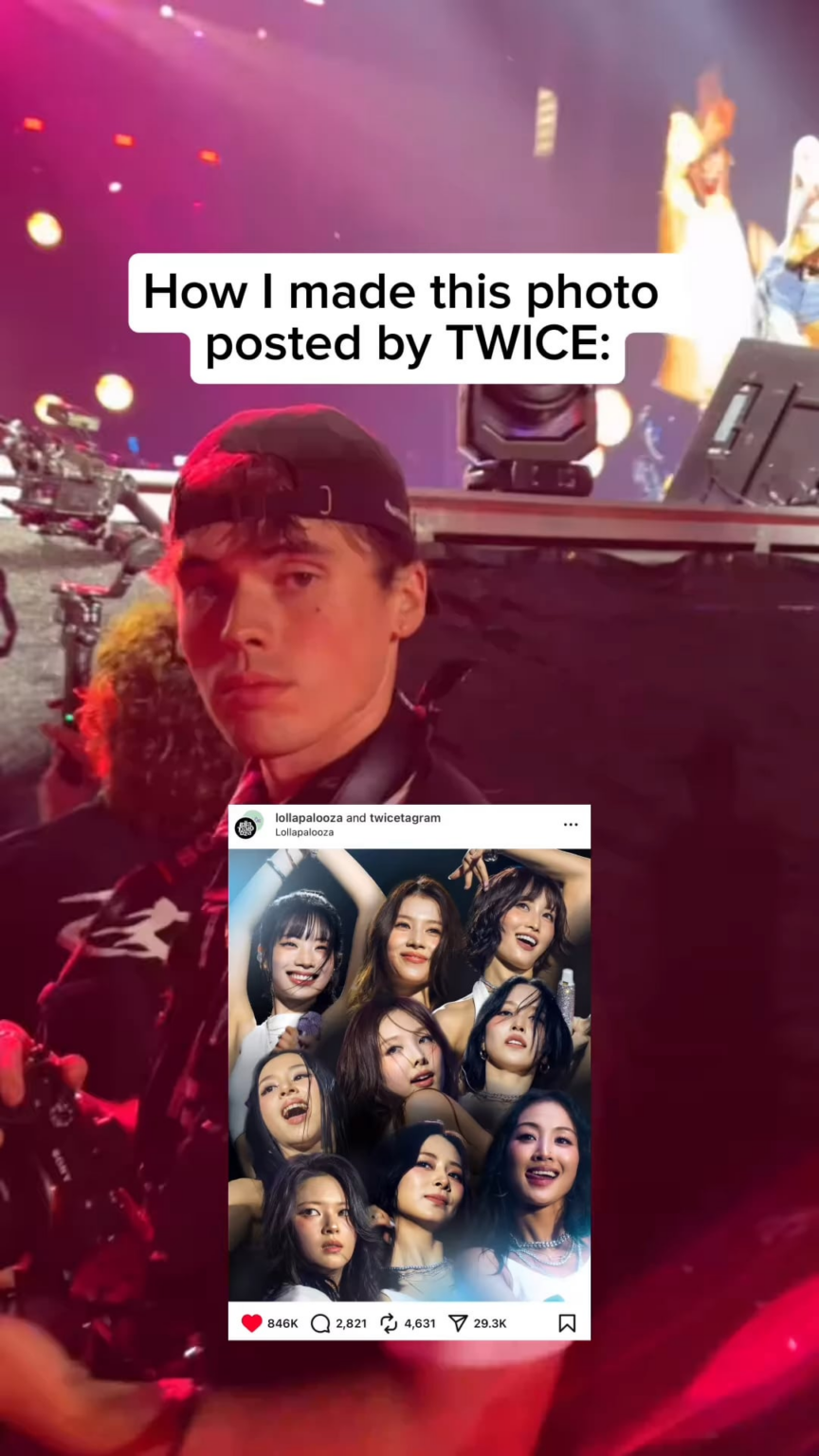 250804 _onderz instagram update - Anders Lundin Creative Producer resprentivecollective يوضح كيف صنع الصورة مرتين من Lollapalooza