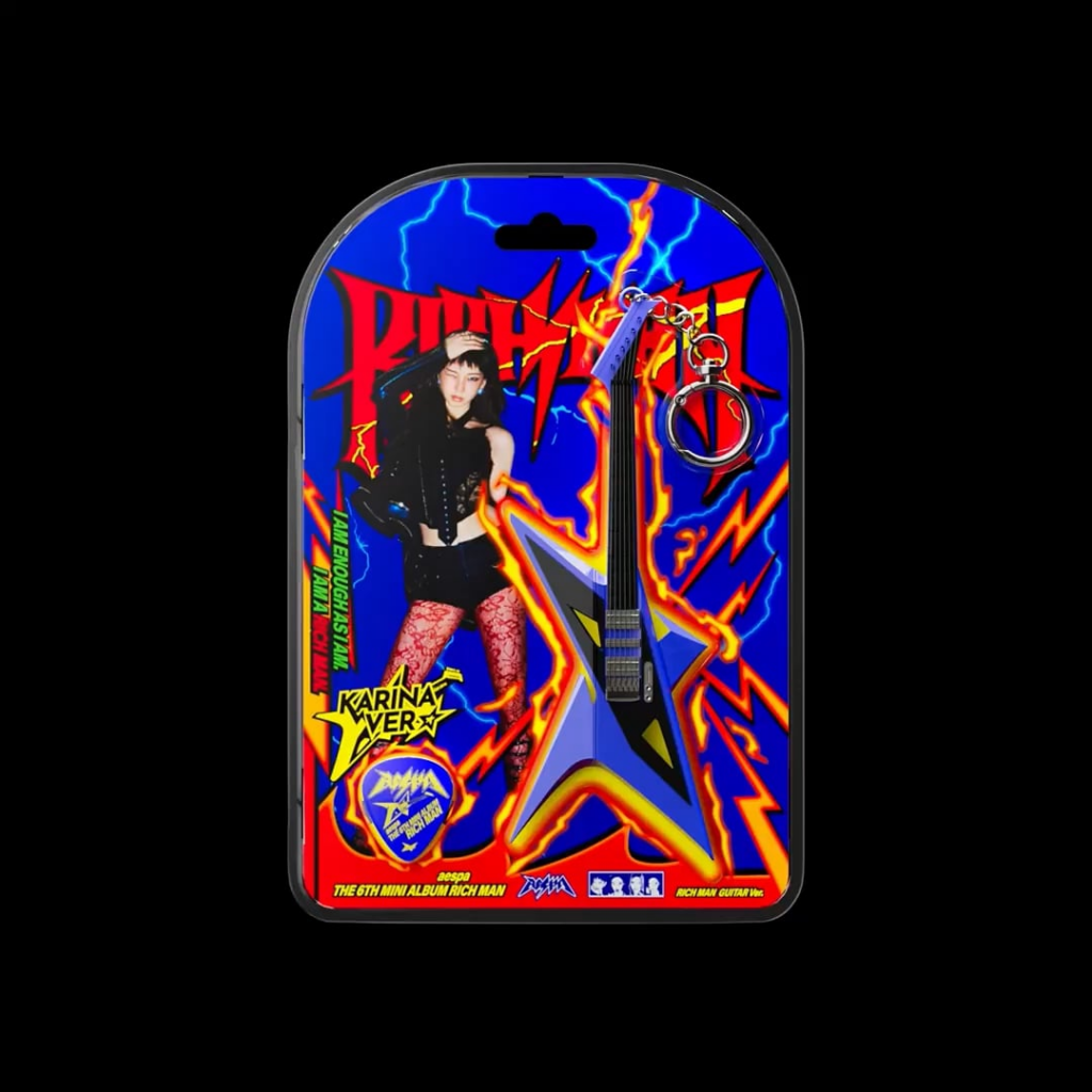 250829 AESPA - The 6th Mini Album: Rich Man (Guitar ، Energy ، Rich Man Bag ، Burst Ver. - ألبوم تفاصيل المعاينة ثلاثية الأبعاد)