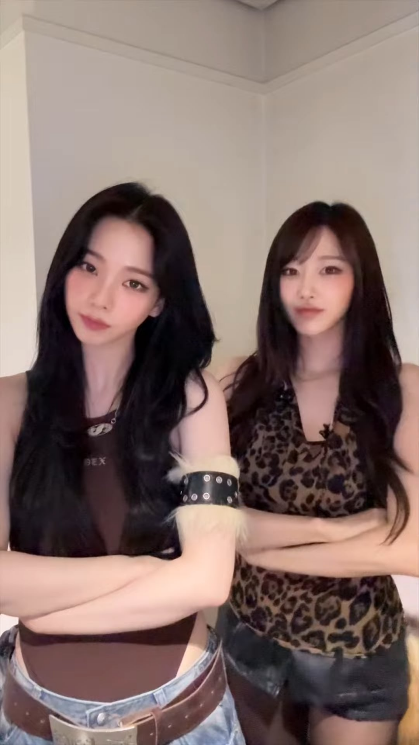 250810 Aespa Tiktok Update مع Karina & Giselle - لن أضع الماكياج