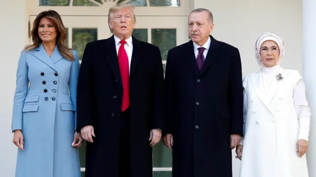 أردوغان وزوجته وترامب وزوجته