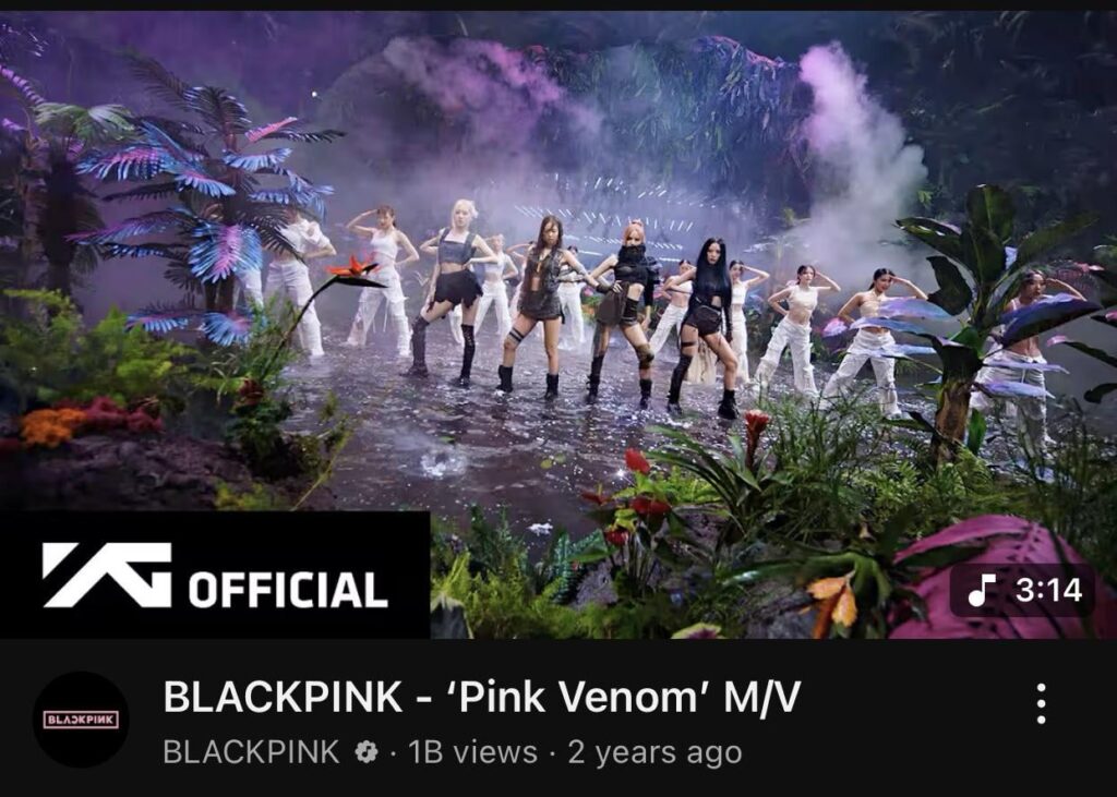 "Pink Venom" من Blackpink يصبح الفيديو الموسيقي السادس للمجموعة للوصول إلى مليار مشاهدة على YouTube