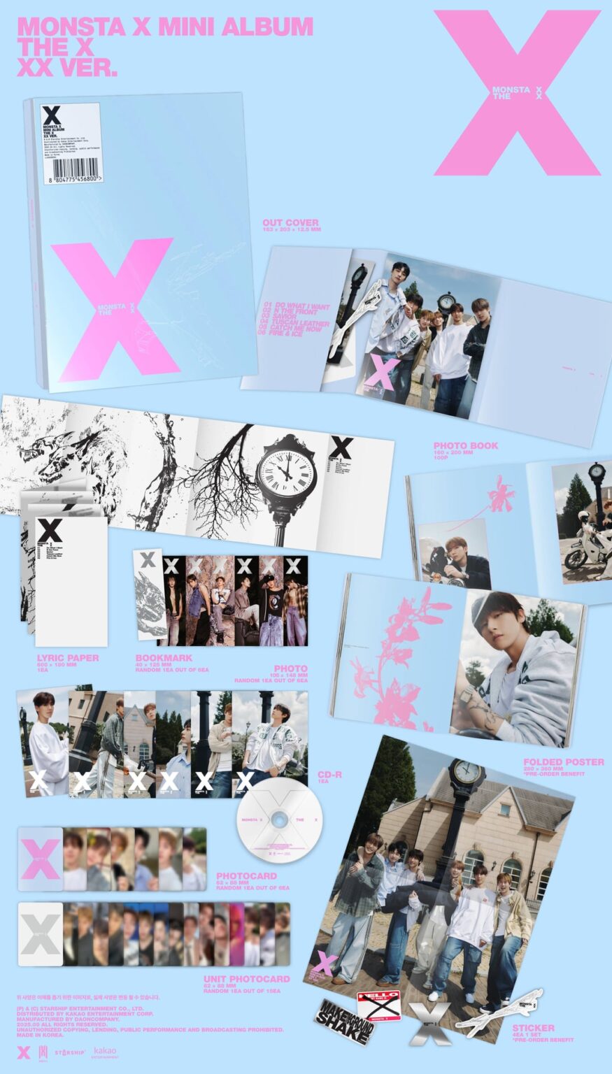 Monsta X - 13th Mini Album: The X (ألبوم تغليف تفاصيل - xx + md ver.)