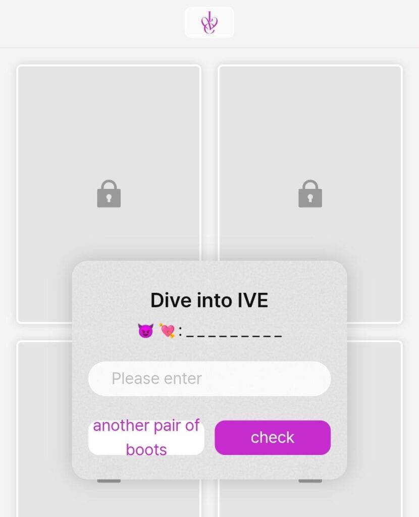 الغطس ، دعنا نحاول حل التلميحات للوصول إلى موقع Ive الجديد (http://ive-secret.com) معًا!