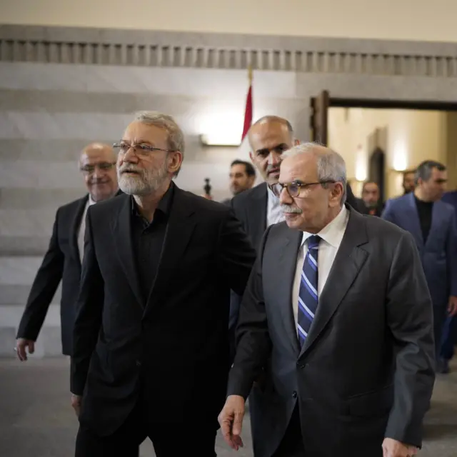 صورة نشرها لاريجاني برفقة رئيس الوزراء اللبناني نواف سلام عبر حسابه الرسمي في "إكس"