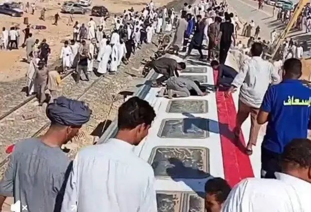 صورة لحادث قطار مطروح في 30 أغسطس/آب 2025