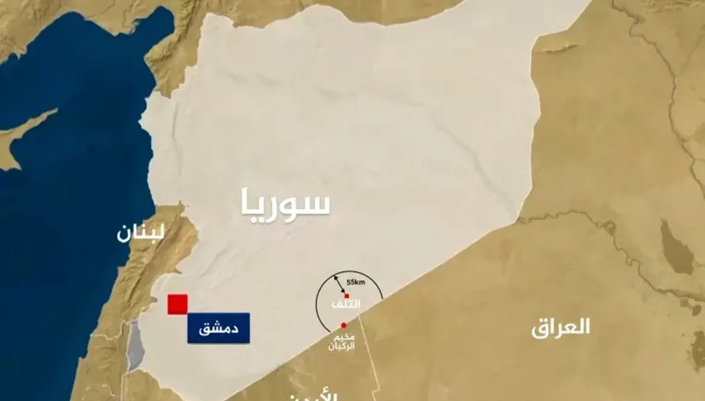 خريطة لبنان وسوريا (انترنت).