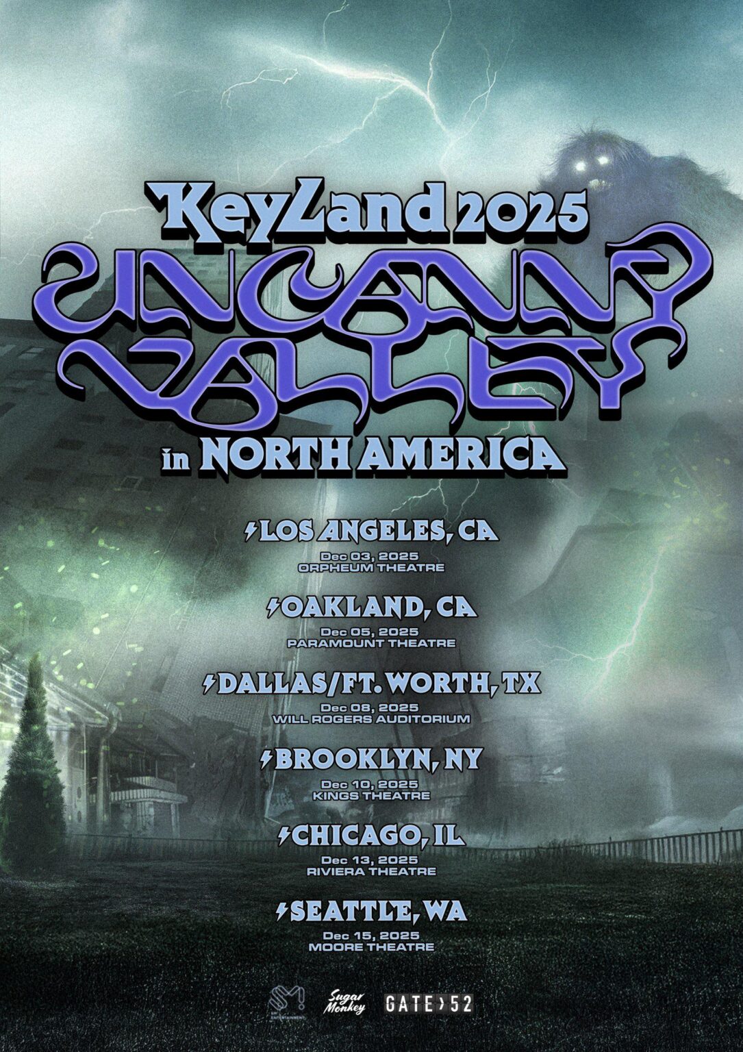 Key (SHINee) - 2025 Keyland: Uncanny Valley in America North (DATE +PTENUE ABLESS POSTER)