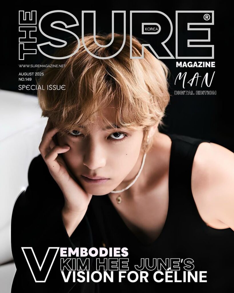V (BTS) - مجلة Sure Magazine Korea (August 2025 العدد الخاص رقم 149 غلاف الإصدار الرقمي ومعاينة التصويرية)
