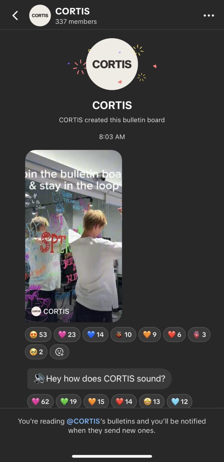 افتتح Cortis (Bighit Music New Boy Group) لوحة إعلانات رسمية على Tiktok