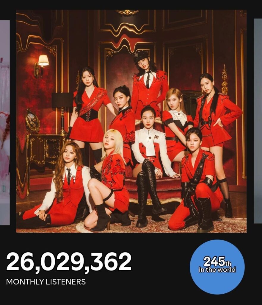 250819 Spotify Update - مرتين يصل إلى ذروة جديدة ويكسر 26 مليون مستمع شهري علامة على Spotify و 245 World Wide ، ليصبح أول وحيدة Jype للقيام بذلك