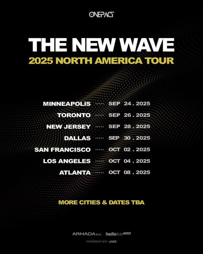 اتفاق واحد - The New Wave 2025 America Tour (الجدول الزمني)