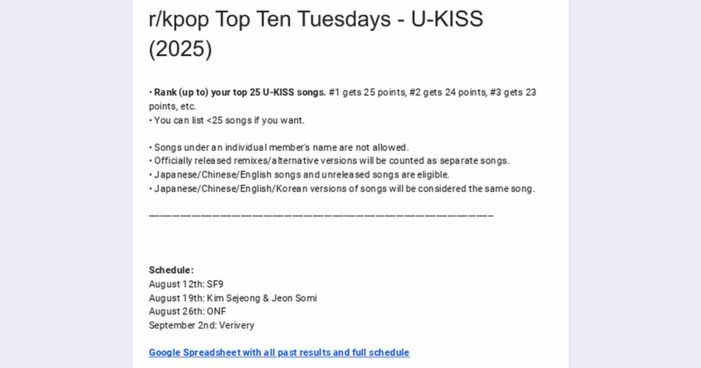 /R/KPOP TOP TENTYDAY أيام الثلاثاء التصويت: U-KISS (2025) /R/KPOP TOP TENTYDAY أيام الثلاثاء التصويت: U-KISS (2025)