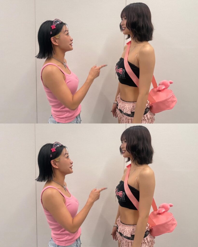 250818 تحديث Banghana Instagram - صورة HANA Backstage مع Momo في عرض Osaka