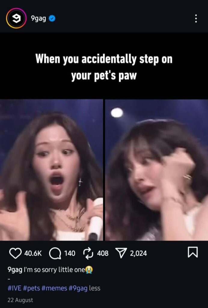 لقد رأيت للتو منشور 9GAG على IG LOL