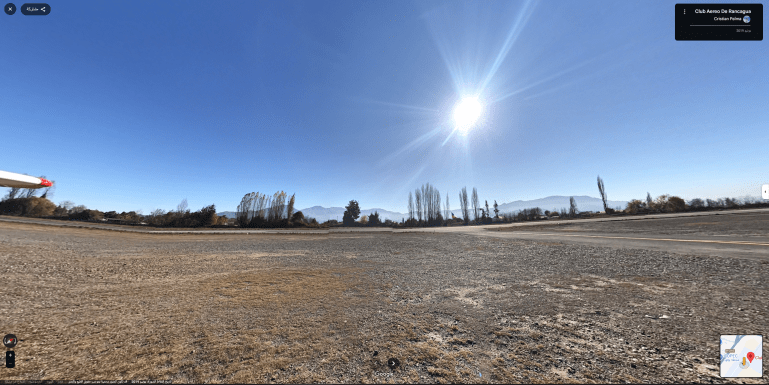 صورة التقطت بأداة التجول الافتراضي تظهر نادي الطيران في تشيلي (خرائط غوغل)