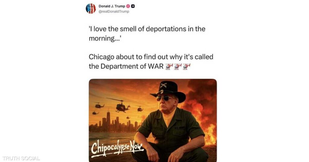 ترامب بالزي العسكري "يهدد شيكاغو": لهذا سميتها وزارة الحرب
