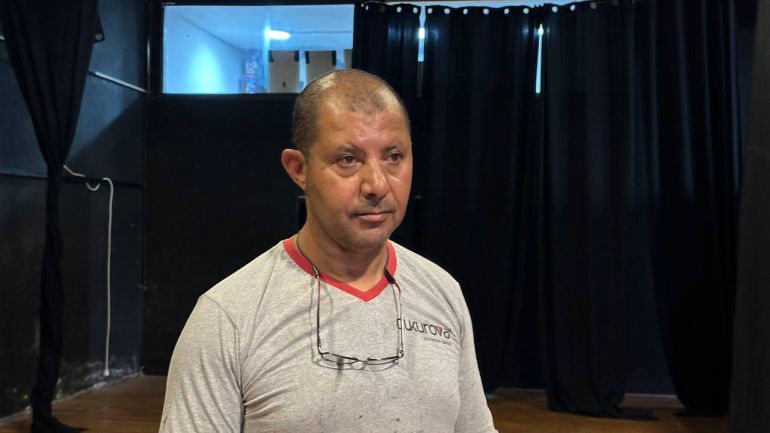 صورة ٤_ فاطمة محمود الجزبرة نت جنين فلسطين_ عبدالرحمن الزبيدي رئيس الهيئة الادارية لمسرح الحرية