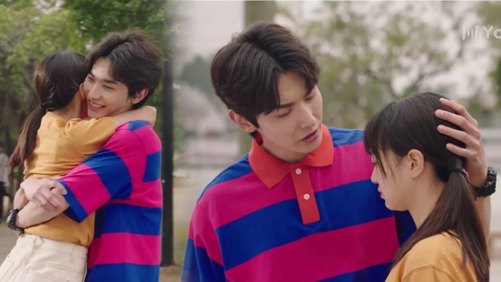 لا تصدق بأنها نجحت في الاختبار البكلوريا و من الحماس يحضنها و يعانقها امام الطلاب❤️ (نهر يجري خلاله)