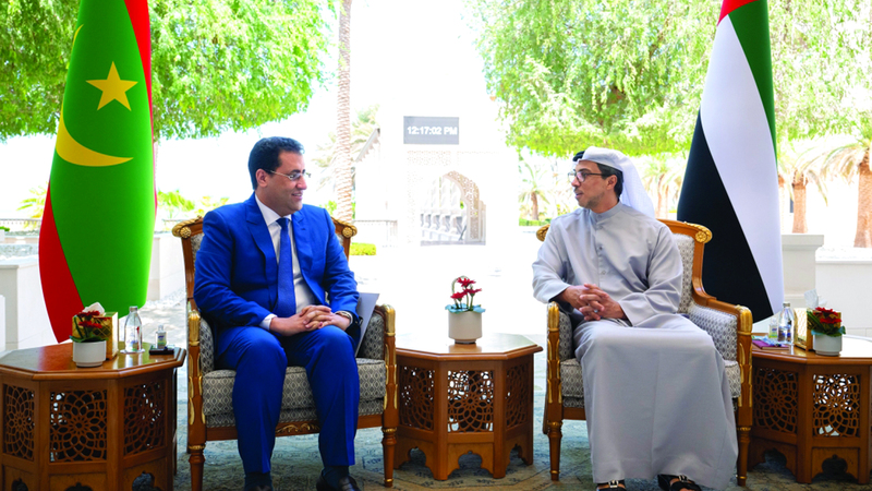 رئيس الدولة يتلقى رسالة خطية من الرئيس الموريتاني تسلمها منصور بن زايد رئيس الدولة يتلقى رسالة خطية من الرئيس الموريتاني تسلمها منصور بن زايد