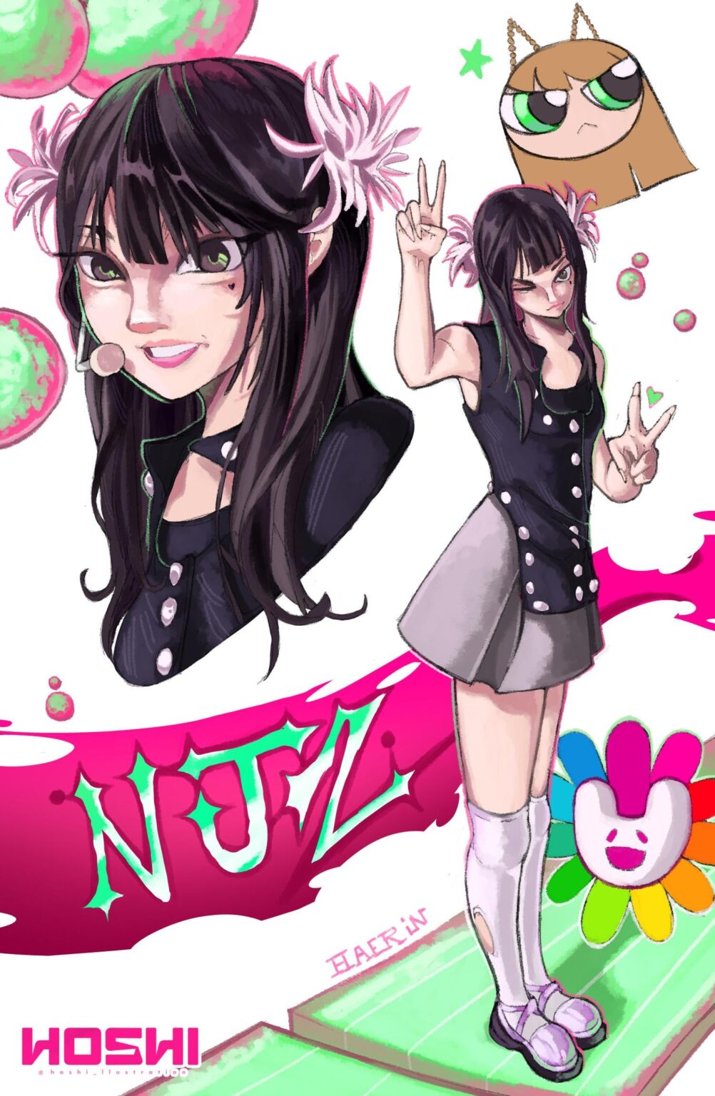 Haerin 🪷 fanart by me (insta: hoshi_llustration)