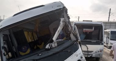 مصرع 8 أشخاص وإصابة 14 فى حادث تصادم أتوبيس وسيارة نقل بصحراوى المنيا مصرع 8 أشخاص وإصابة 14 فى حادث تصادم أتوبيس وسيارة نقل بصحراوى المنيا