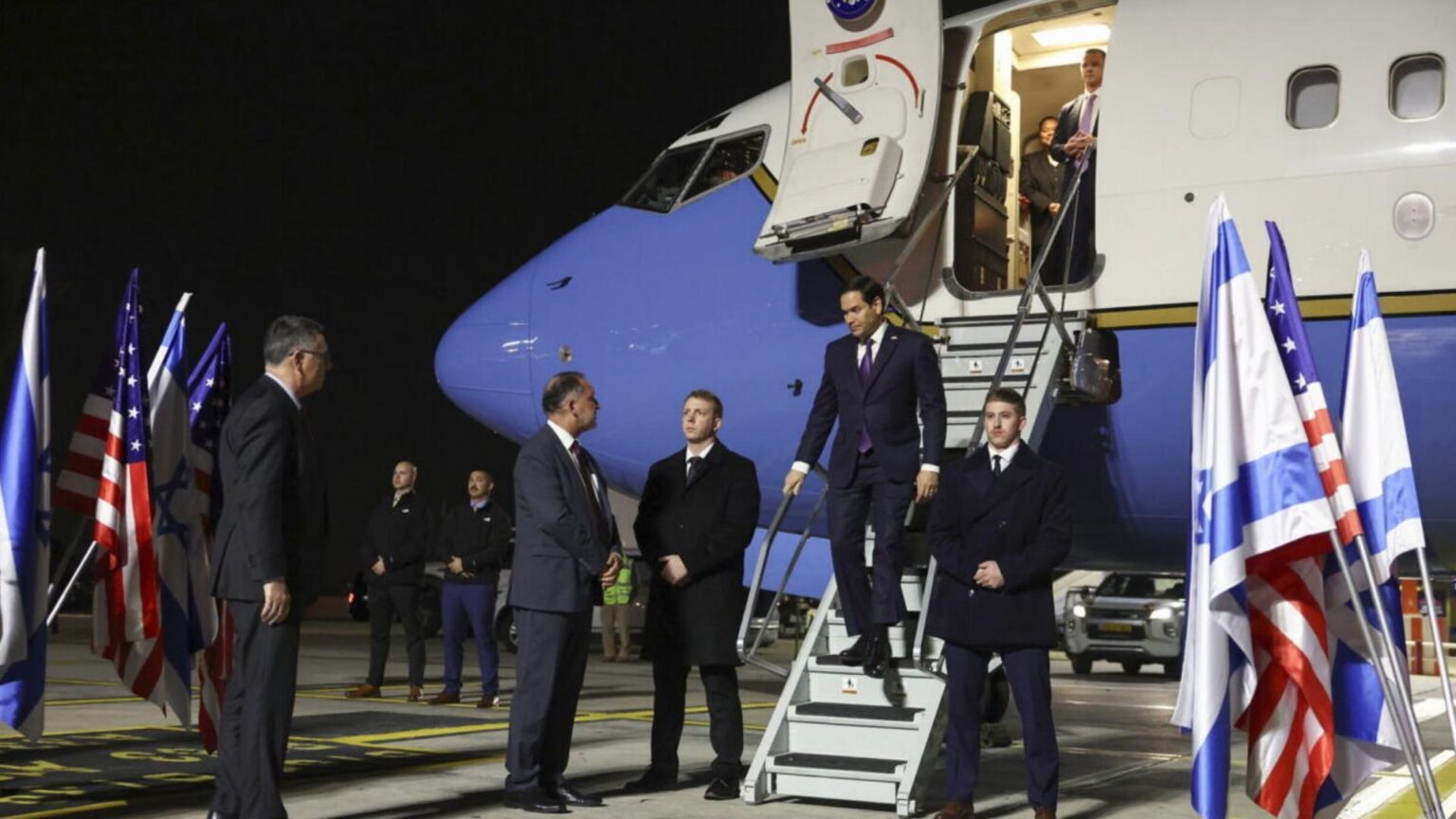 وصول وزير خارجية أميركا ماركو روبيو إلى تل أبيب