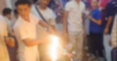 أشعل النار فى دراجته النارية فرحًا بزفاف صديقه بالقليوبية.. والداخلية تتحرك