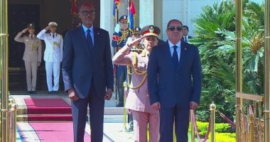 الرئيس السيسى يستقبل نظيره الرواندى فى قصر الاتحادية