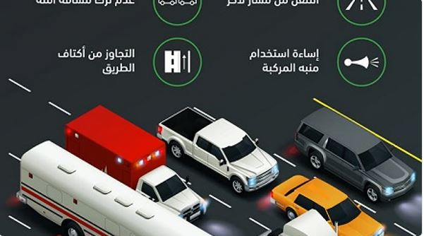 المرور السعودي: 4 مخالفات واخطاء عند الزحام المروري تكلفك الكثير