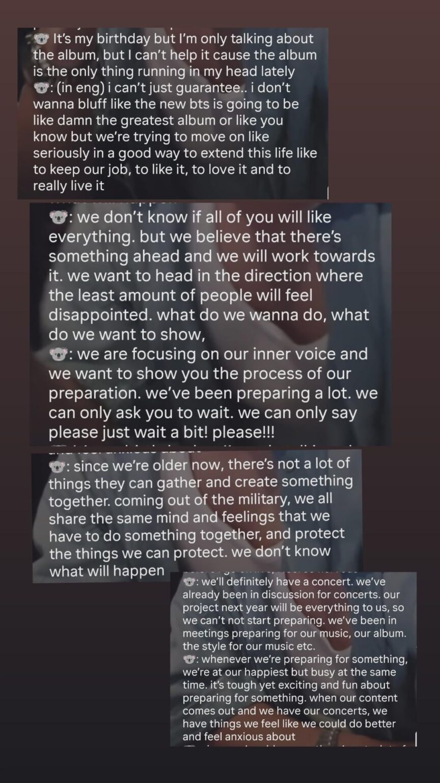 آخر تحديثات RM Live على الألبوم