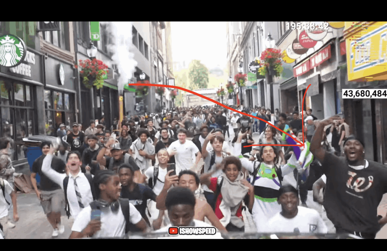 يصرخ إلى تقدير مرتين في تيار Ishowspeed. كروس مجنون