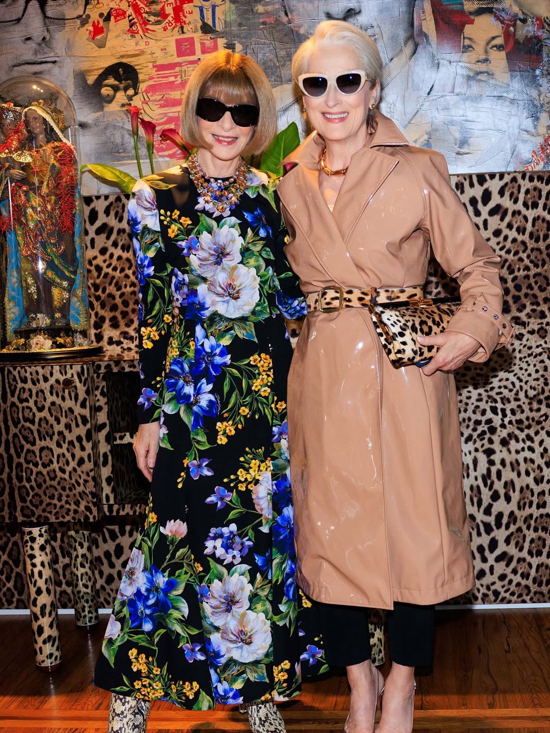 لقاء ميريل ستريب وآنا وينتور في عرض دولتشي اند غابانا (انستغرام)