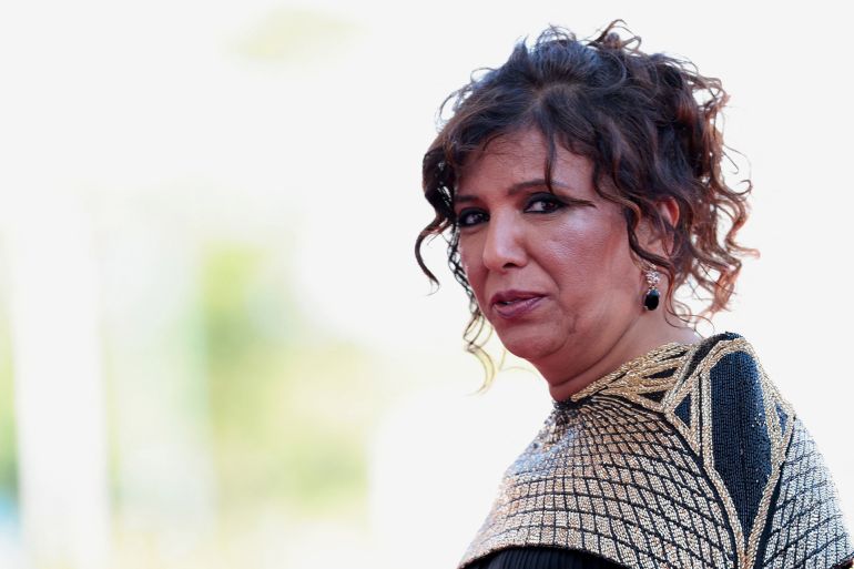 Kaouther Ben Hania poses on the red carpet during arrivals for the screening "The Voice of Hind Rajab" in competition, at the 82nd Venice Film Festival, Venice, Italy, September 3, 2025. REUTERS/Remo Casilli