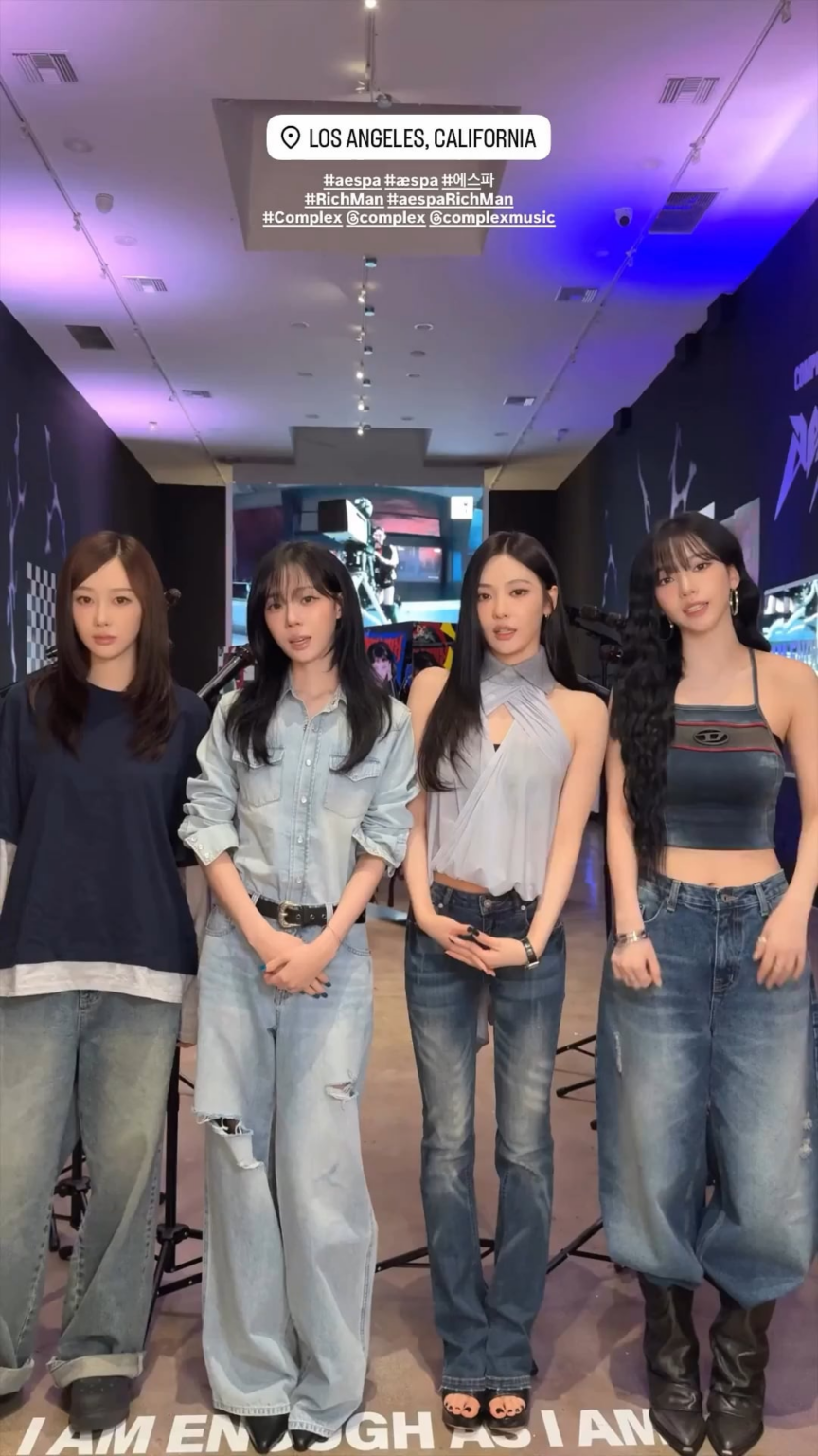 250919 AESPA Instagram Story Update @ 'Rich Man' المنبثقة في لوس أنجلوس