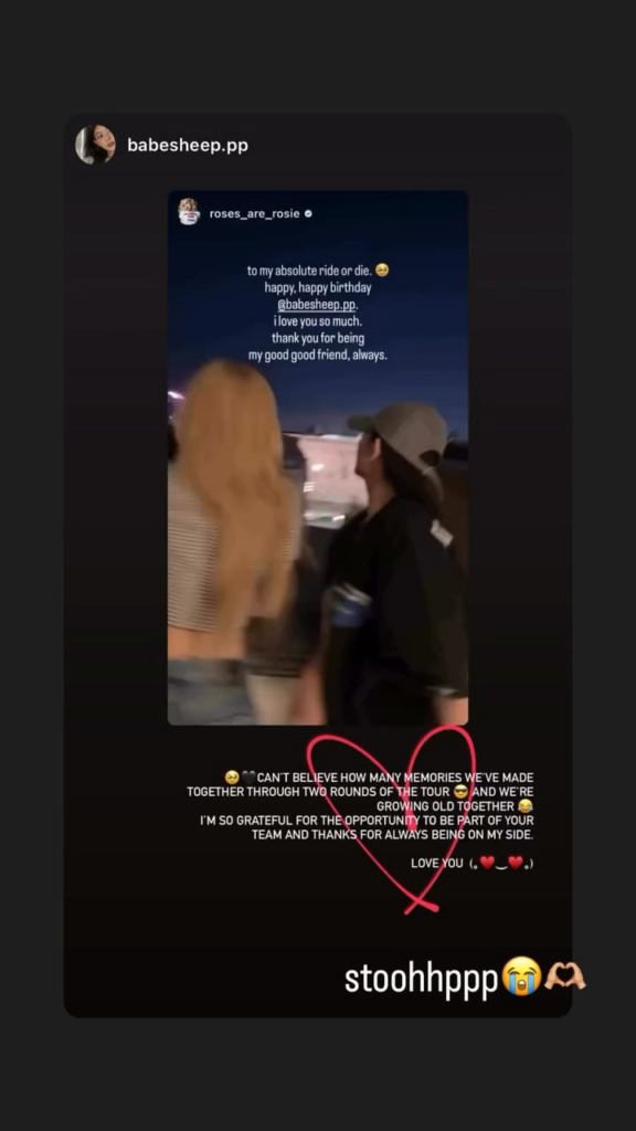 250901 تحديث قصة Rosé IG