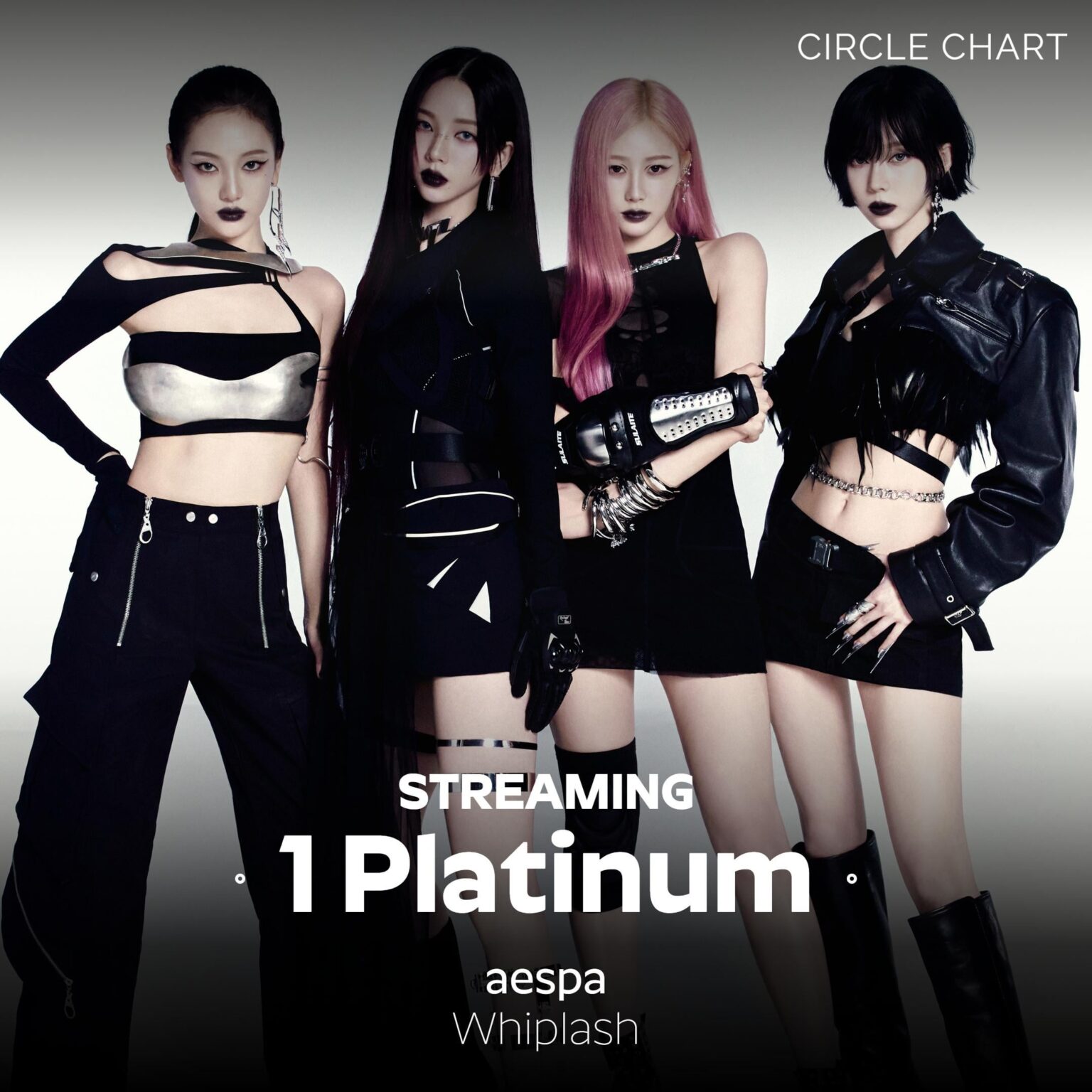 250911 AESPA's 'Whiplash' Connced 'Platinum' Preghering on Circle Chart لتجاوز 100 مليون تيار تراكمي