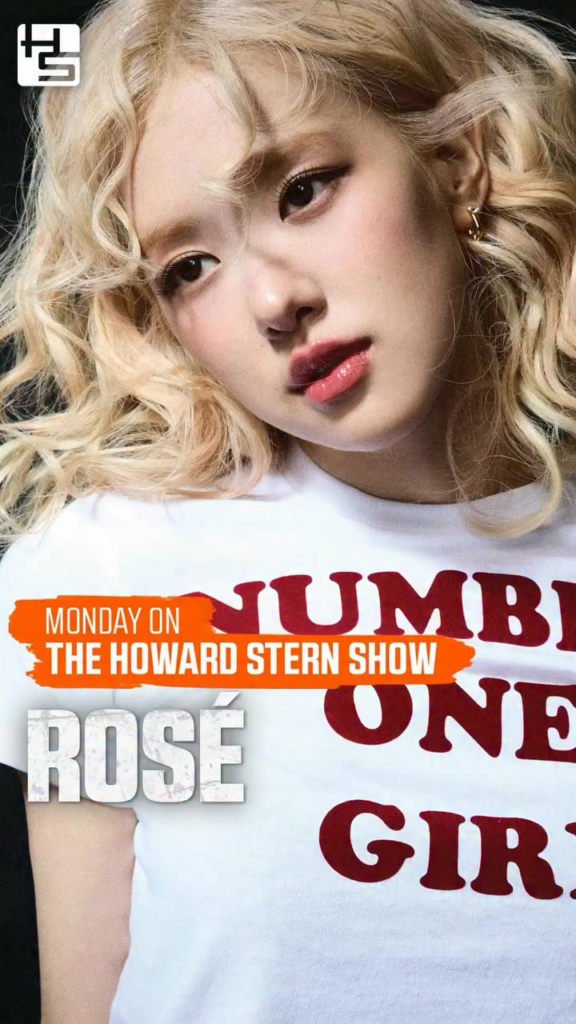 250921 ستعمل Rosé على عرض Howard Stern يوم الاثنين 22 سبتمبر
